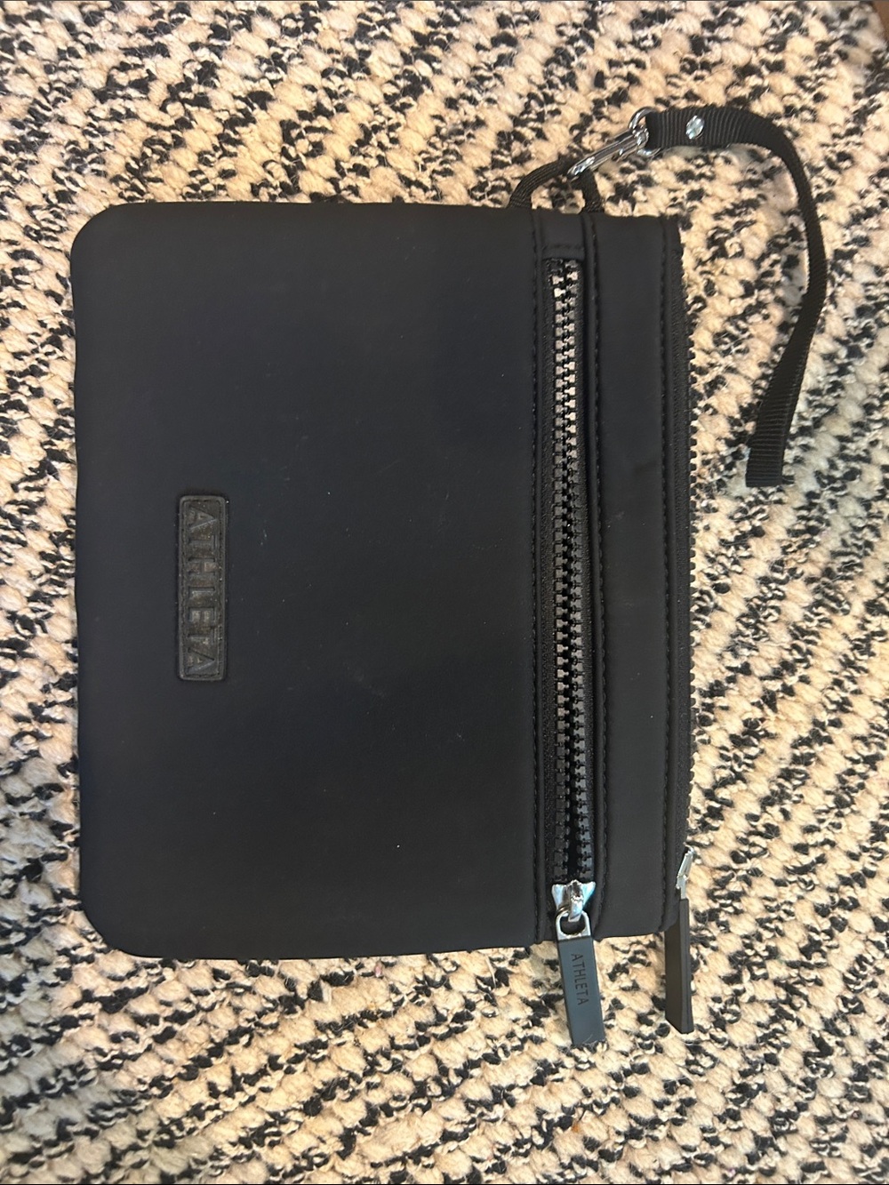 Athleta Black Women's Toiletry Zip Pouch with Wrist Strap
